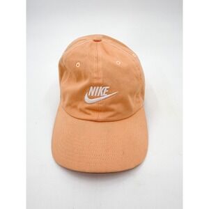 Nike Hat Cap Strapback One Size Orange Swoosh‎ Logo Check  Heritage 86